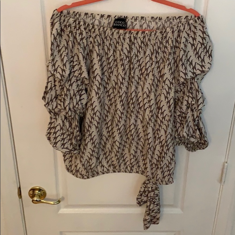🦒Off shoulder GIRAFFE safari blouse giraffe 🦒